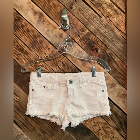 White Cut-Off/Extra Short/Low-Waisted Shorts - Picture 1 of 2